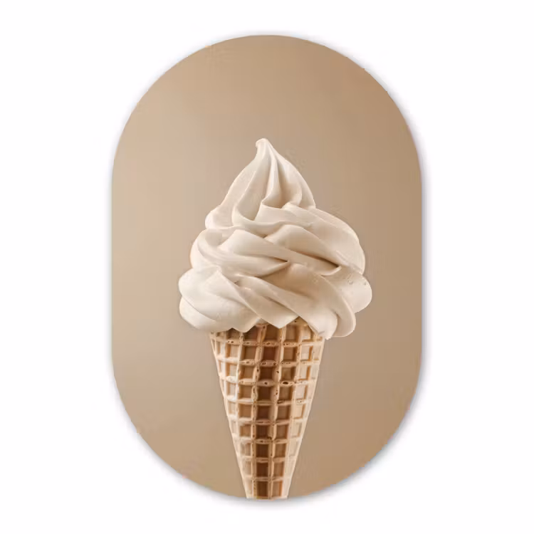 Muurovaal aluminium - IJs - Softijs - Romig - Hoorntje - Beige — 1