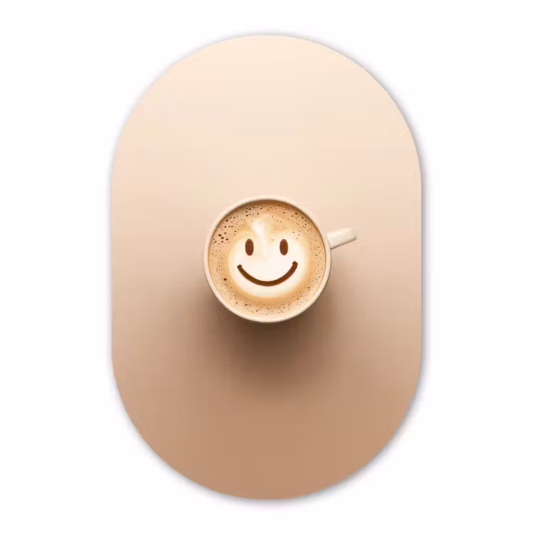 Muurovaal aluminium - Koffie - Melkschuim - Lach - Beige — 1