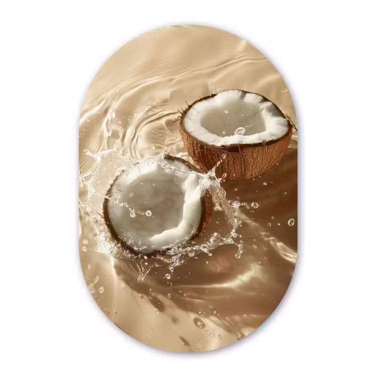 Muurovaal aluminium - Kokosnoot - Water - Beige - Spetters — 1