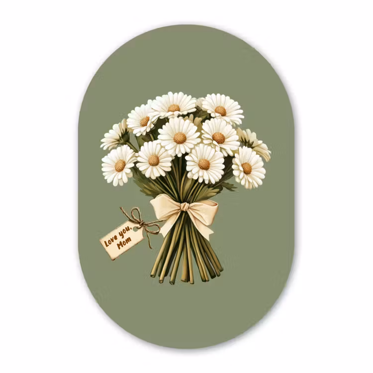 Muurovaal aluminium - Lint - Boeket - Groen - Quote — 1