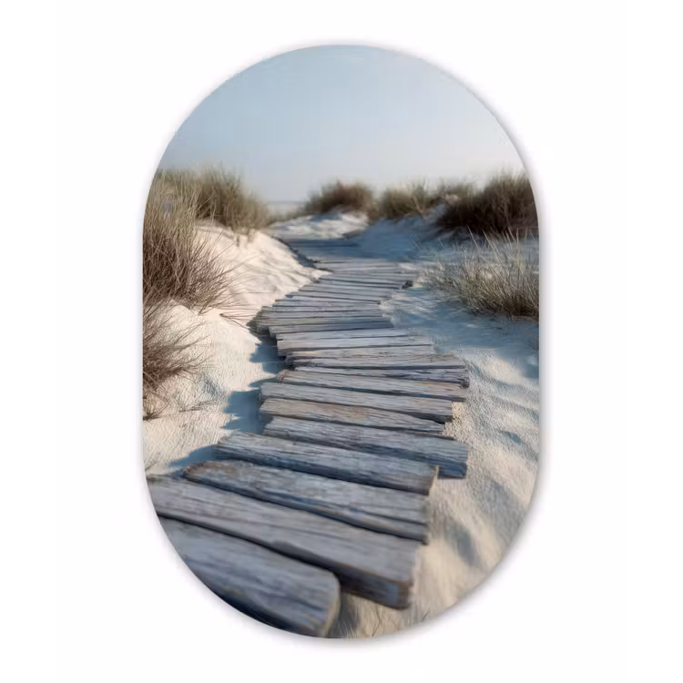 Muurovaal aluminium - Pad - Planken - Duinen - Gras — 1