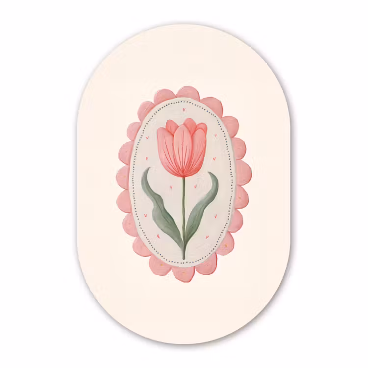 Muurovaal aluminium - Tulp - Lijst - Ovaal - Illustratie — 1