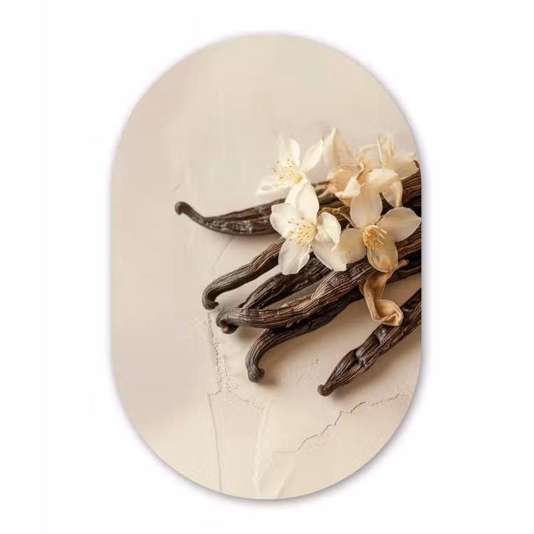 Muurovaal aluminium - Vanille - Bloemen - Beige — 1