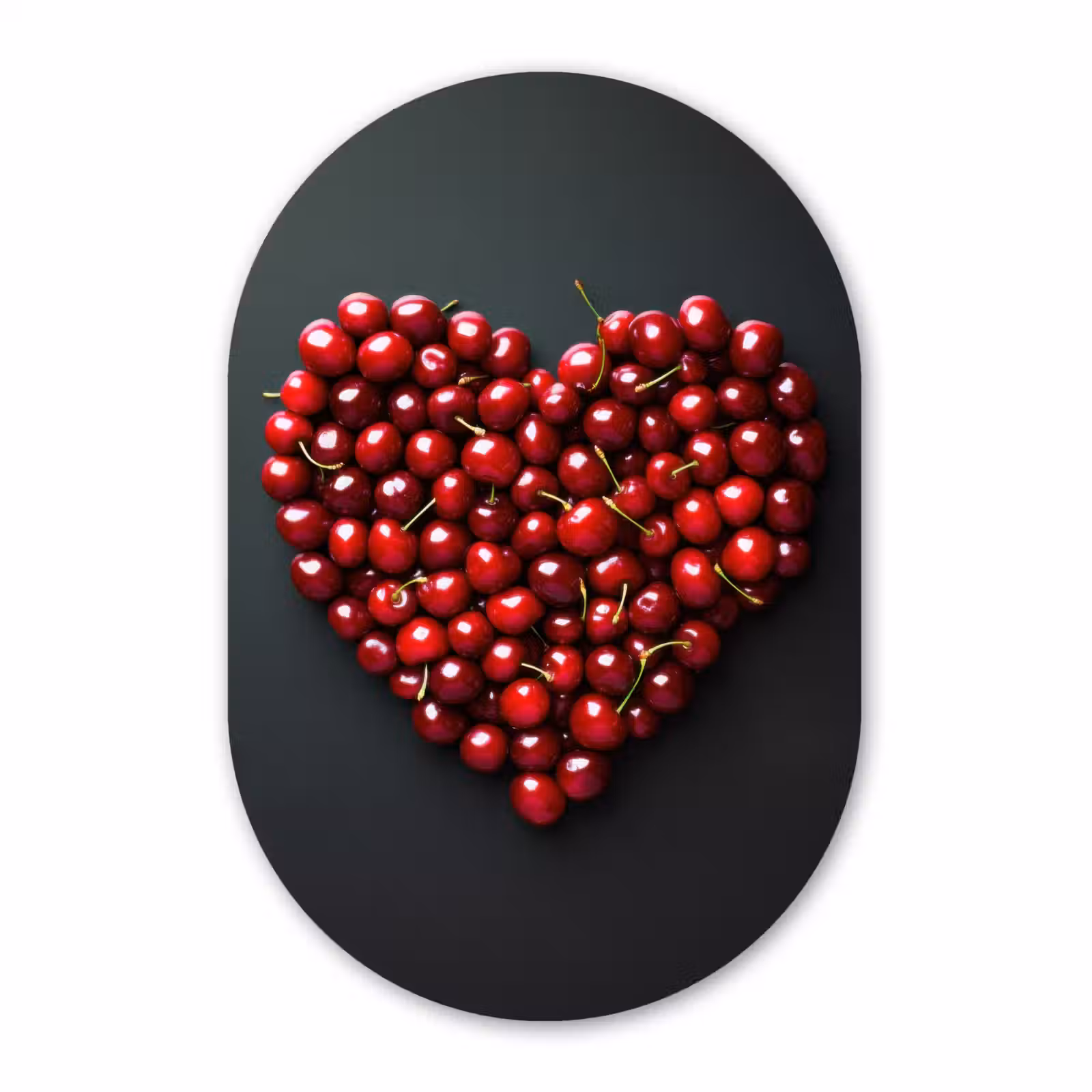 Muurovaal aluminium - Kersen - Hart - Rood - Zwart — 1