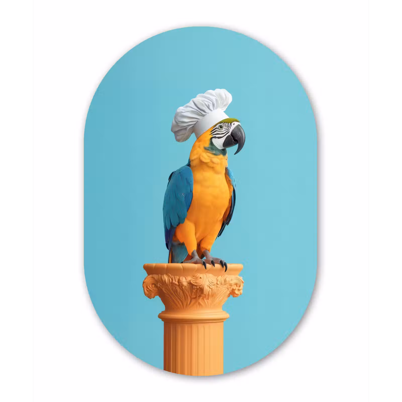 Muurovaal aluminium - Papegaai - Koksmuts - Grappig - Vogel — 1