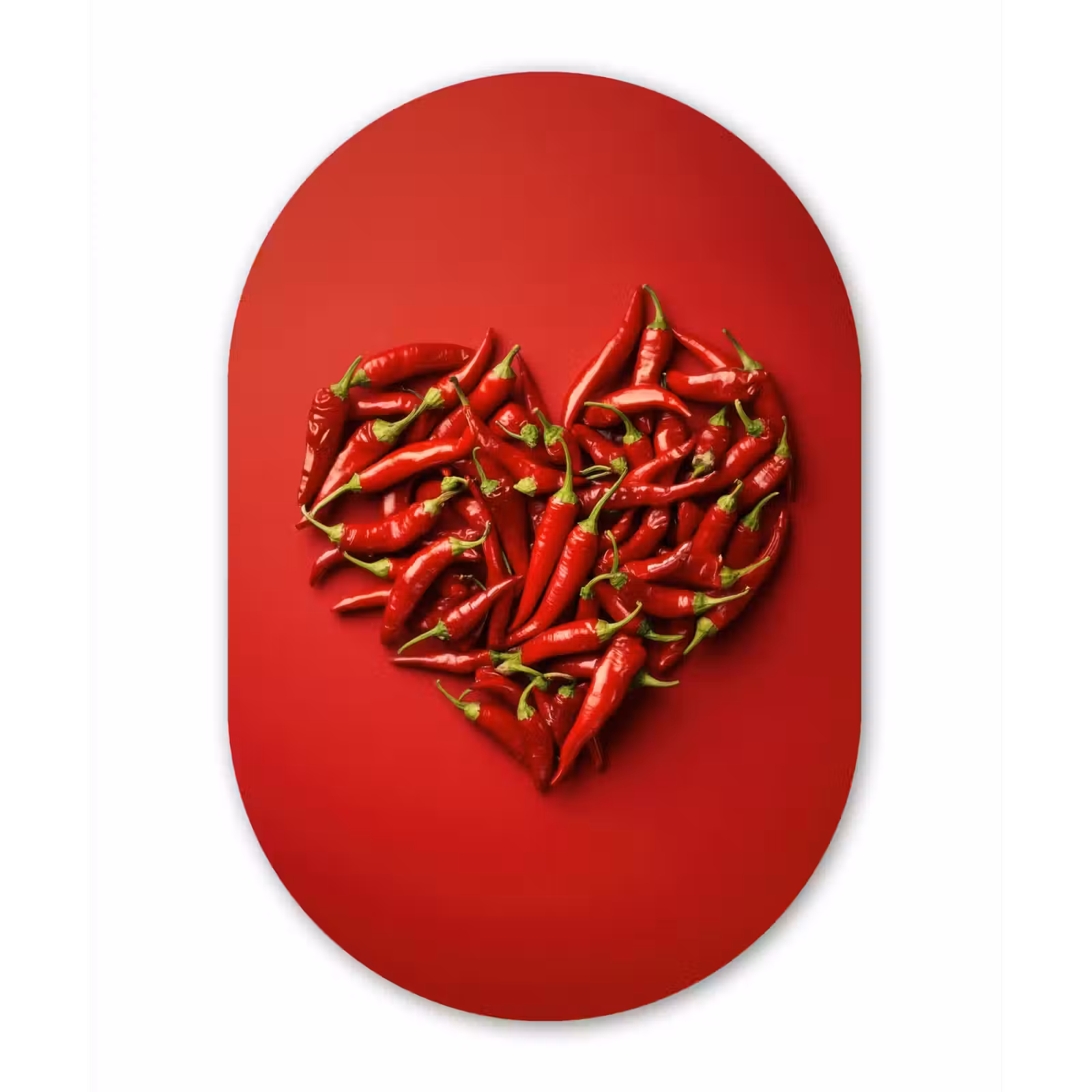 Muurovaal aluminium - Pepers - Rood - Hart — 1