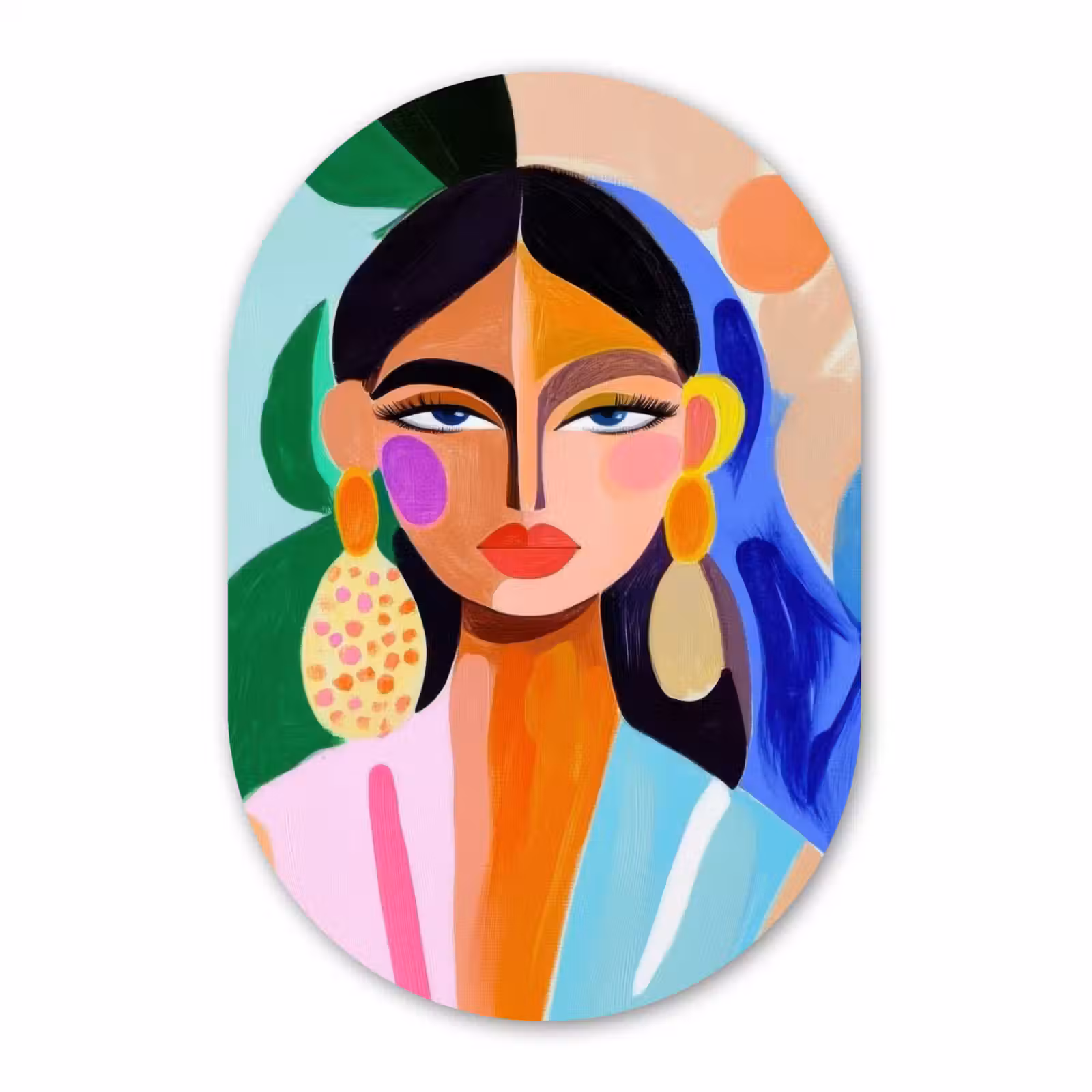 Muurovaal aluminium - Portret - Vrouw - Modern — 1
