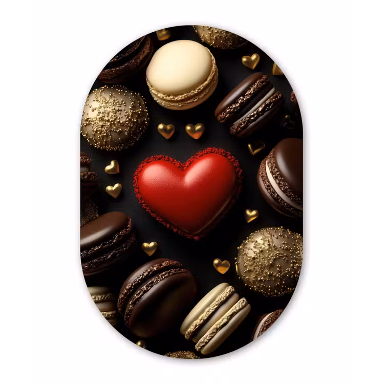 Muurovaal aluminium - Macarons - Rood - Hart — 1
