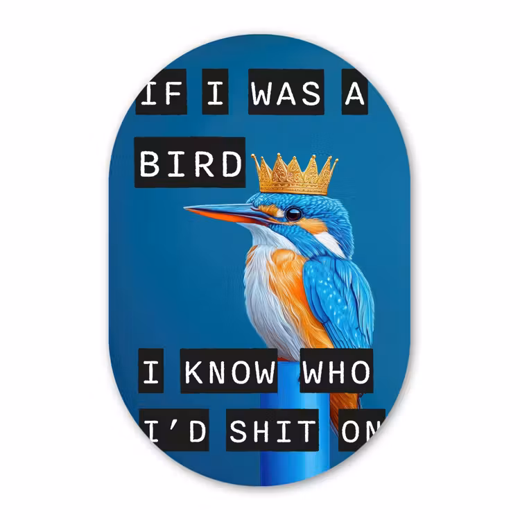 Muurovaal aluminium - Vogel - Decoratie - Ijsvogel - Blauw — 1