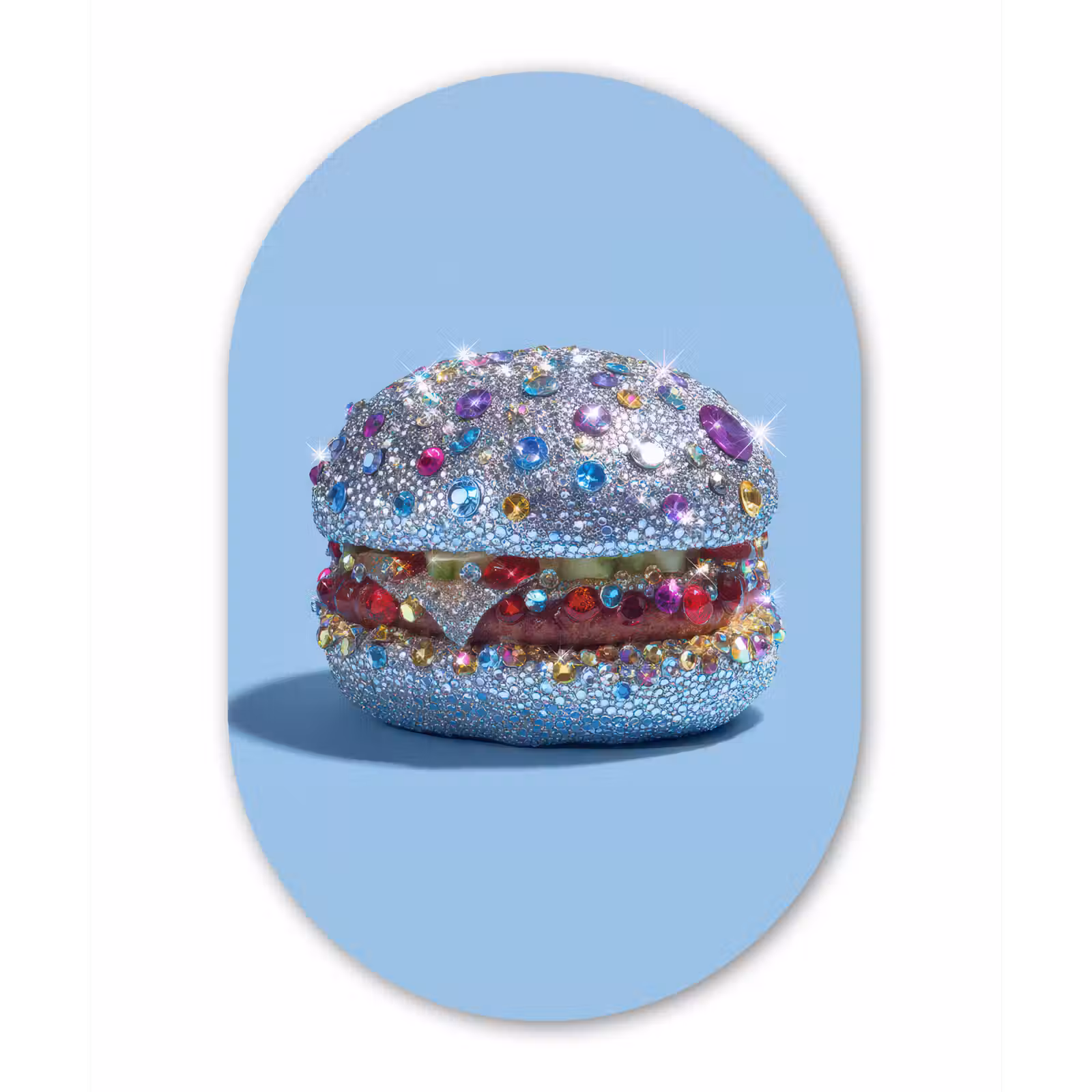 Muurovaal aluminium - Glitters - Hamburger - Blauw — 1
