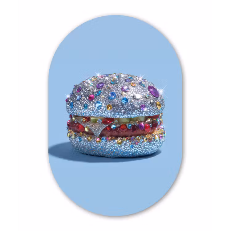 Muurovaal aluminium - Glitters - Hamburger - Blauw — 1