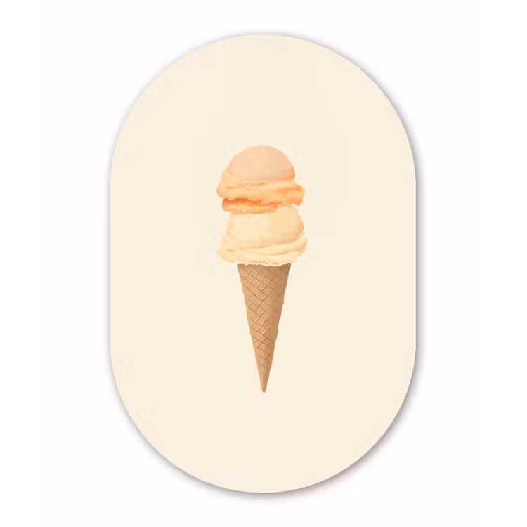 Muurovaal aluminium - Minimalistisch - Schepijs - Hoorntje - Beige — 1