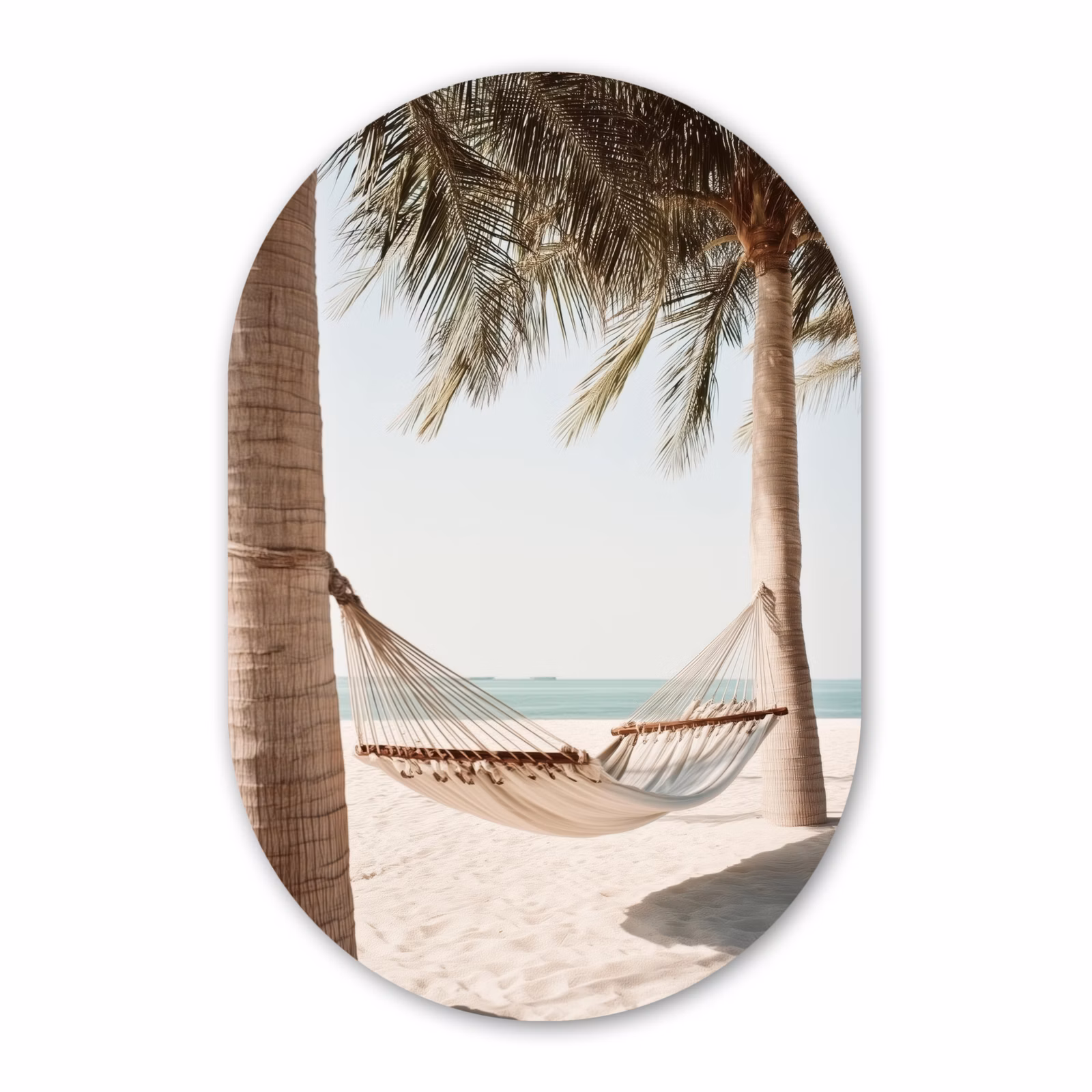 Muurovaal aluminium - Hangmat - Palmbomen - Strand - Zee — 1