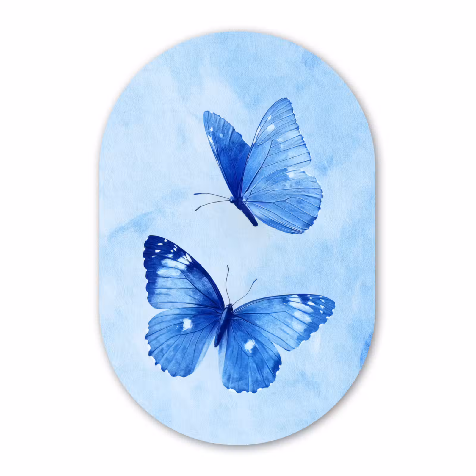 Muurovaal aluminium - Vlinders - Sierlijk - Blauw — 1