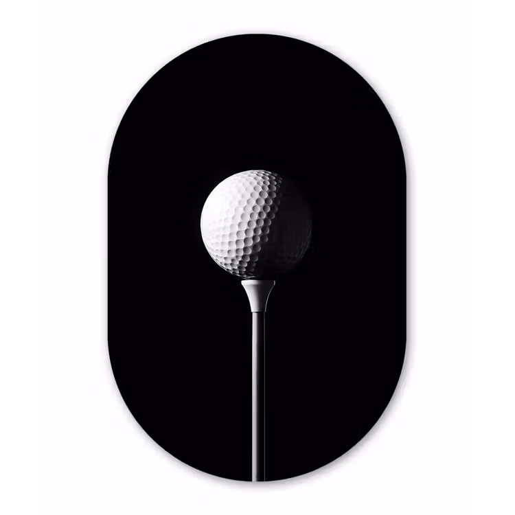 Muurovaal aluminium - Golfbal - Minimalistisch - Wit — 1