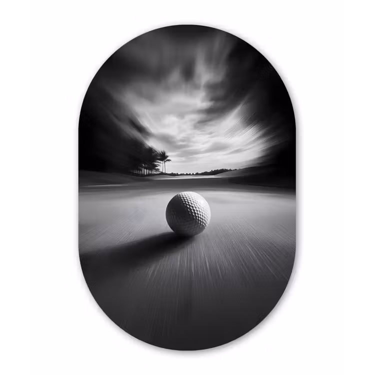 Muurovaal aluminium - Golfbal - Wazig - Zwart — 1