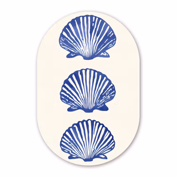 Muurovaal aluminium - Schelpen - Blauw - Patroon — 1
