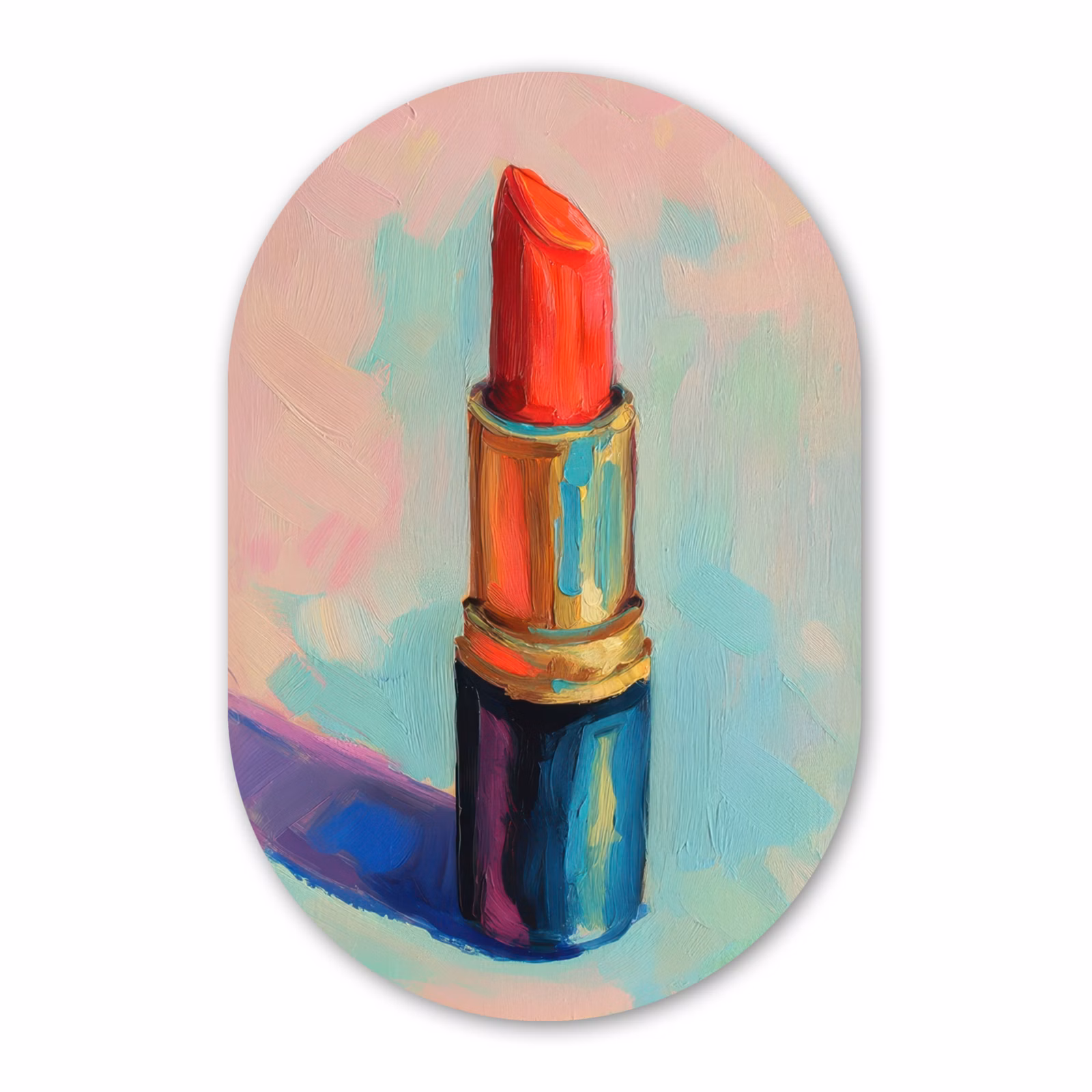 Muurovaal aluminium - Lippenstift - Rood - Penseelstreken — 1