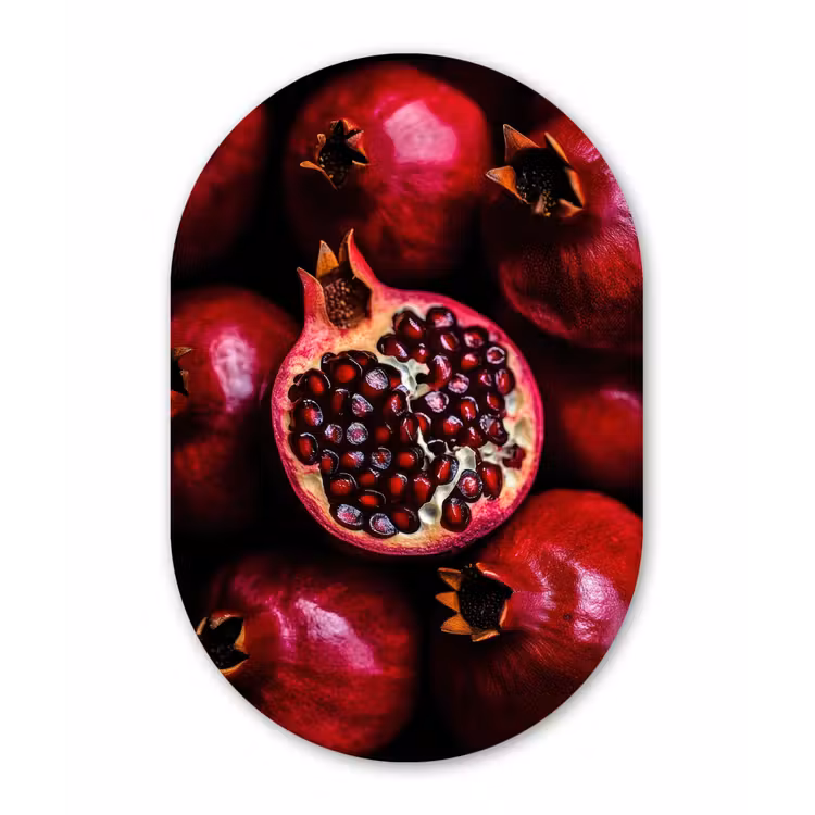 Muurovaal aluminium - Granaatappel - Rood - Fruit — 1