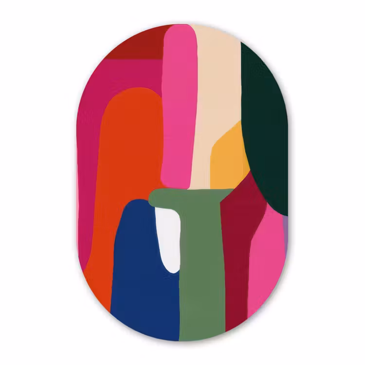 Muurovaal aluminium - Kleurvakken - Recht - Rond - Abstract — 1