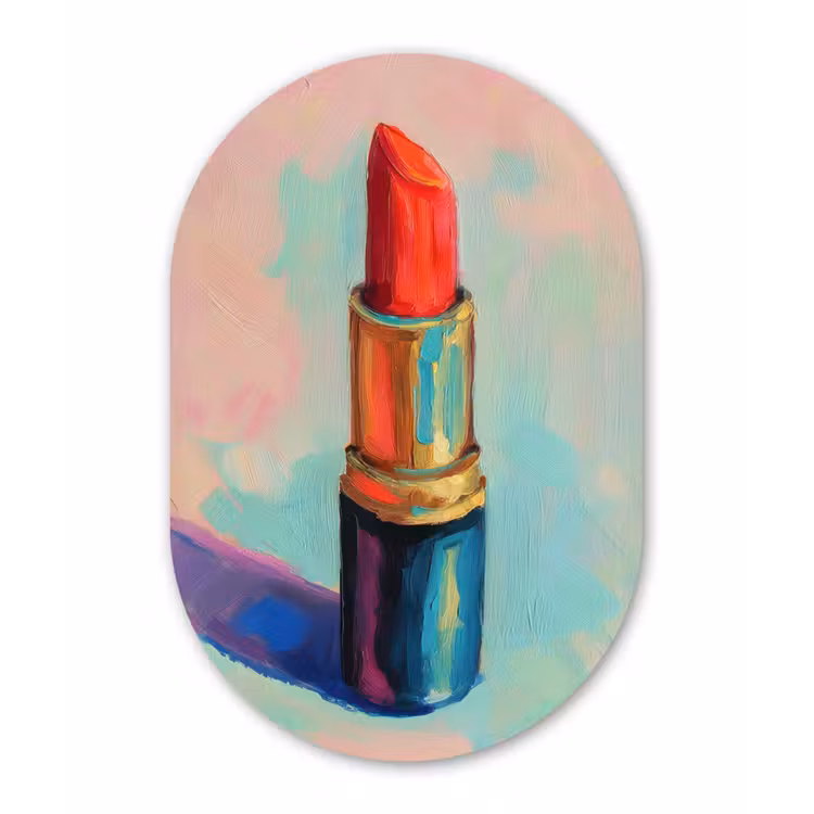 Muurovaal aluminium - Lippenstift - Rood - Penseelstreken — 1