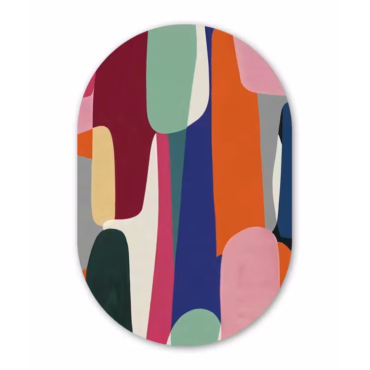 Muurovaal aluminium - Vormen - Ritmisch - Kleuren - Abstract — 1
