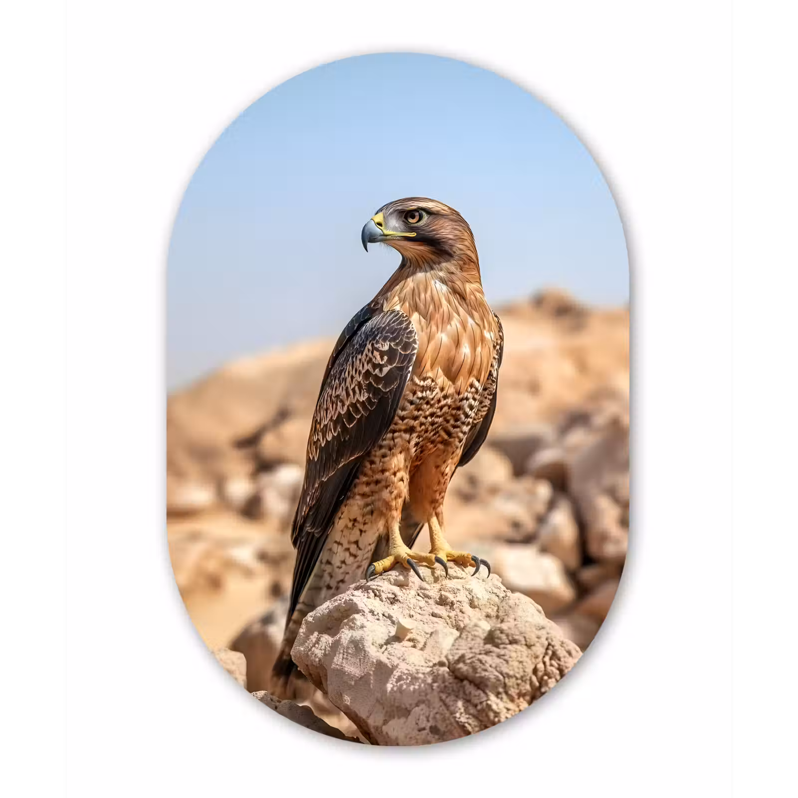 Muurovaal aluminium - Valk - Vogel - Rots - Macht — 1