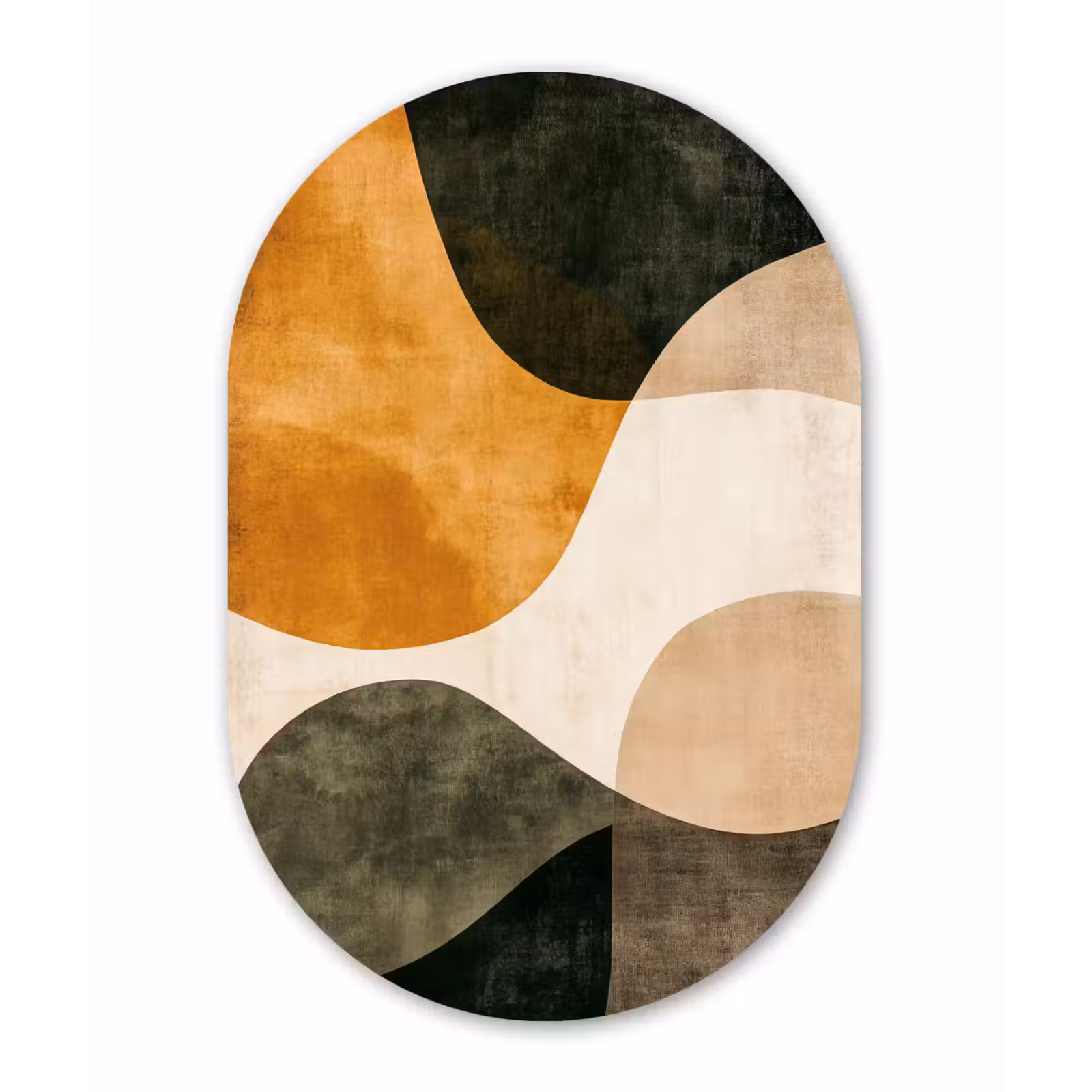 Muurovaal aluminium - Vormen - Okergeel - Abstract — 1