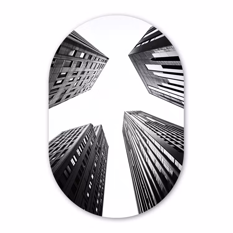 Muurovaal aluminium - Gebouwen - Lucht - Zwart — 1