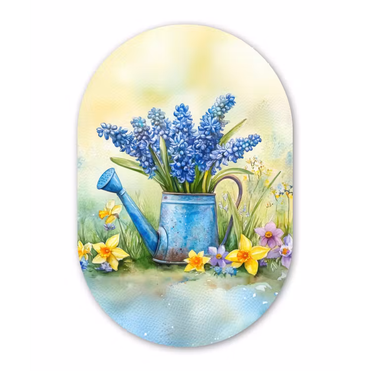 Muurovaal aluminium - Gieter - Lavendel - Bloesems — 1