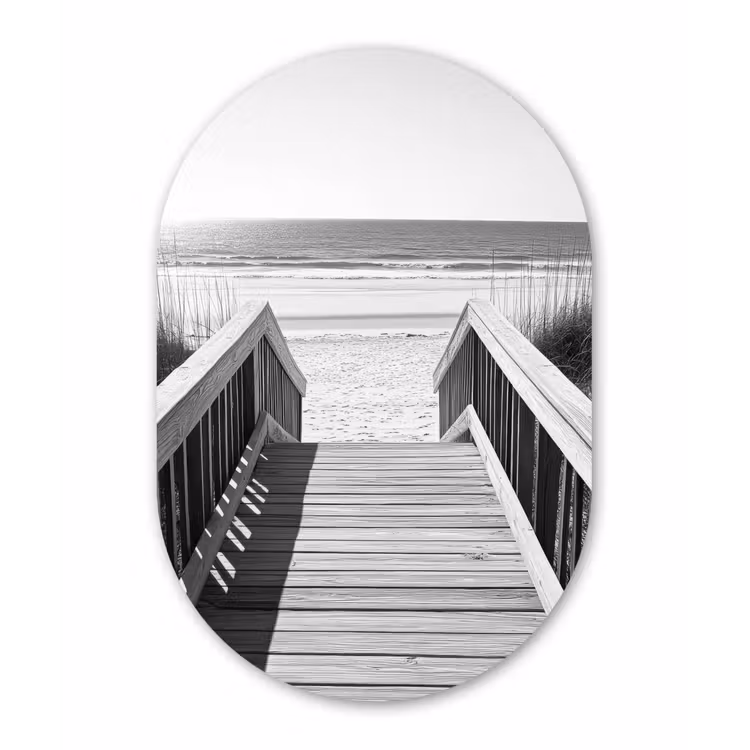 Muurovaal aluminium - Loopbrug - Hout - Strand - Zee — 1