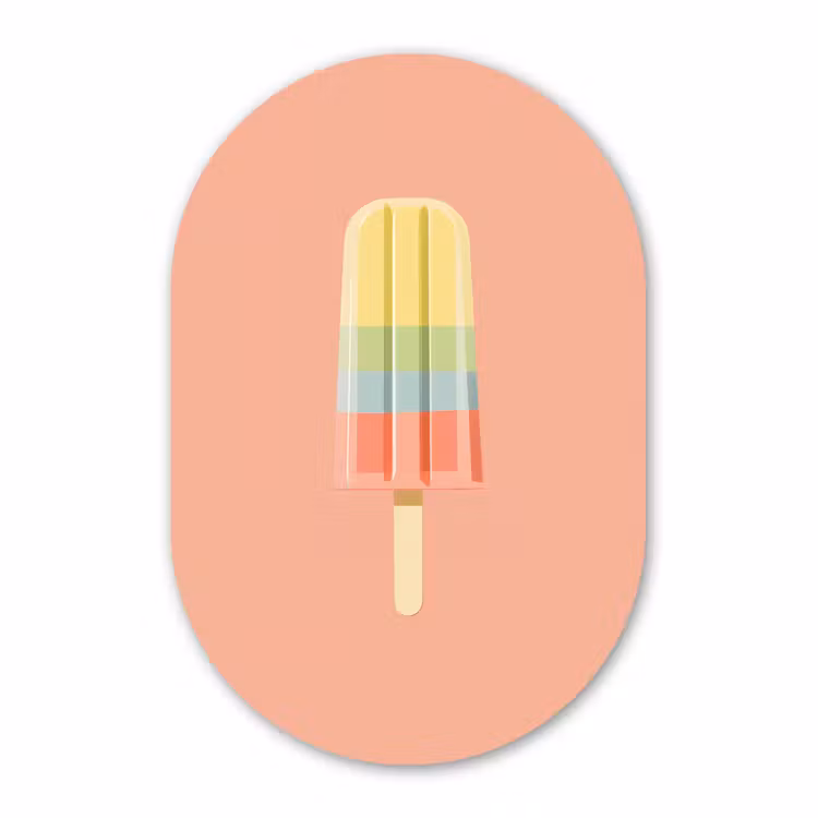 Muurovaal aluminium - Waterijsje - Pasteltinten - Minimalistisch — 1