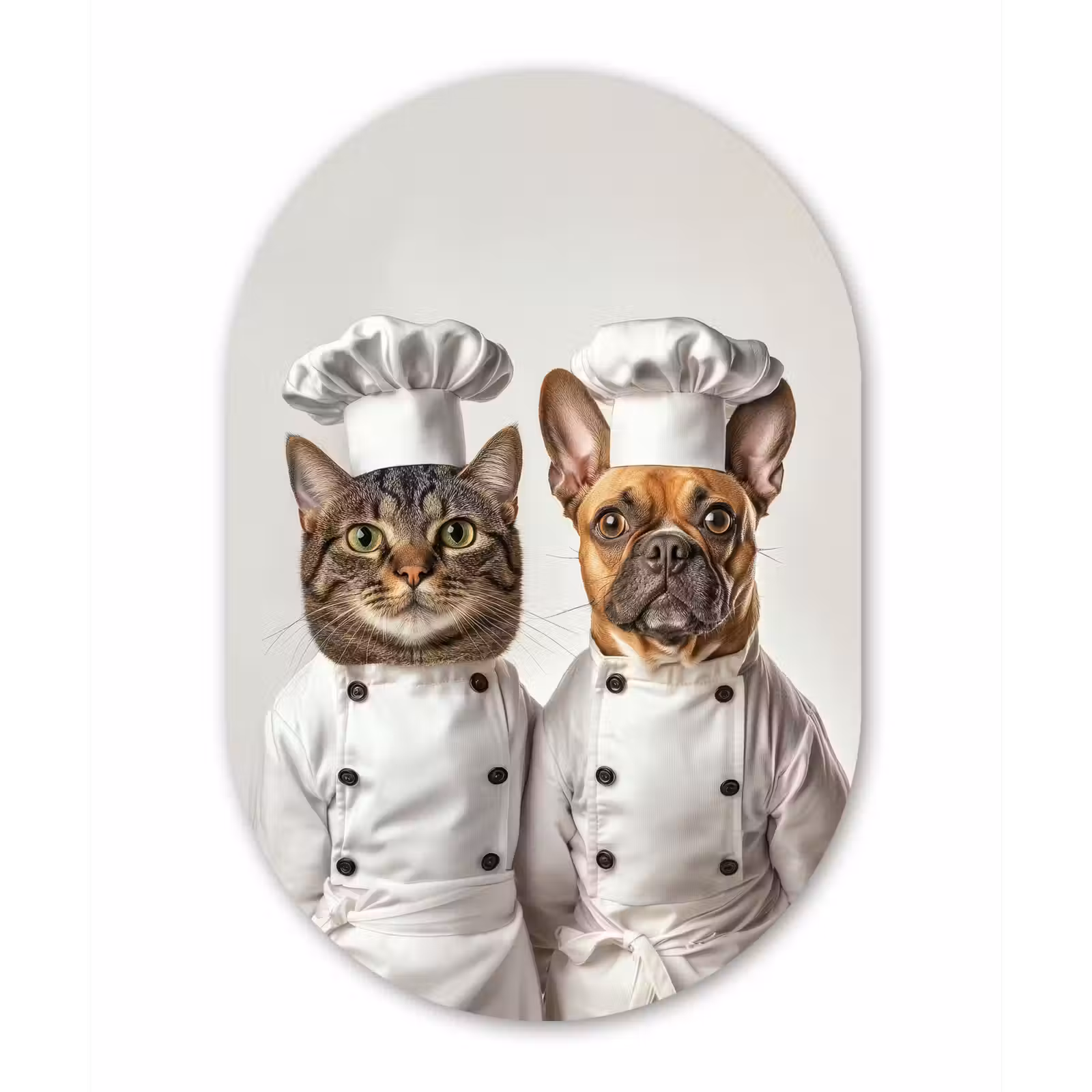 Muurovaal aluminium - Kat - Hond - Kokskleding — 1