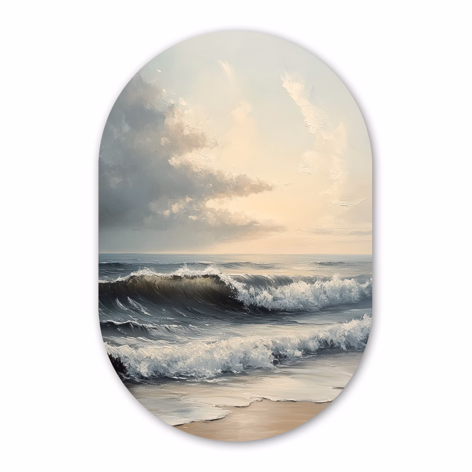 Muurovaal aluminium - Strand - Zee - Zonsondergang — 1