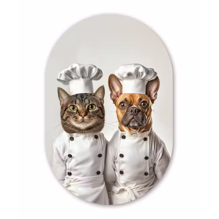 Muurovaal aluminium - Kat - Hond - Kokskleding — 1