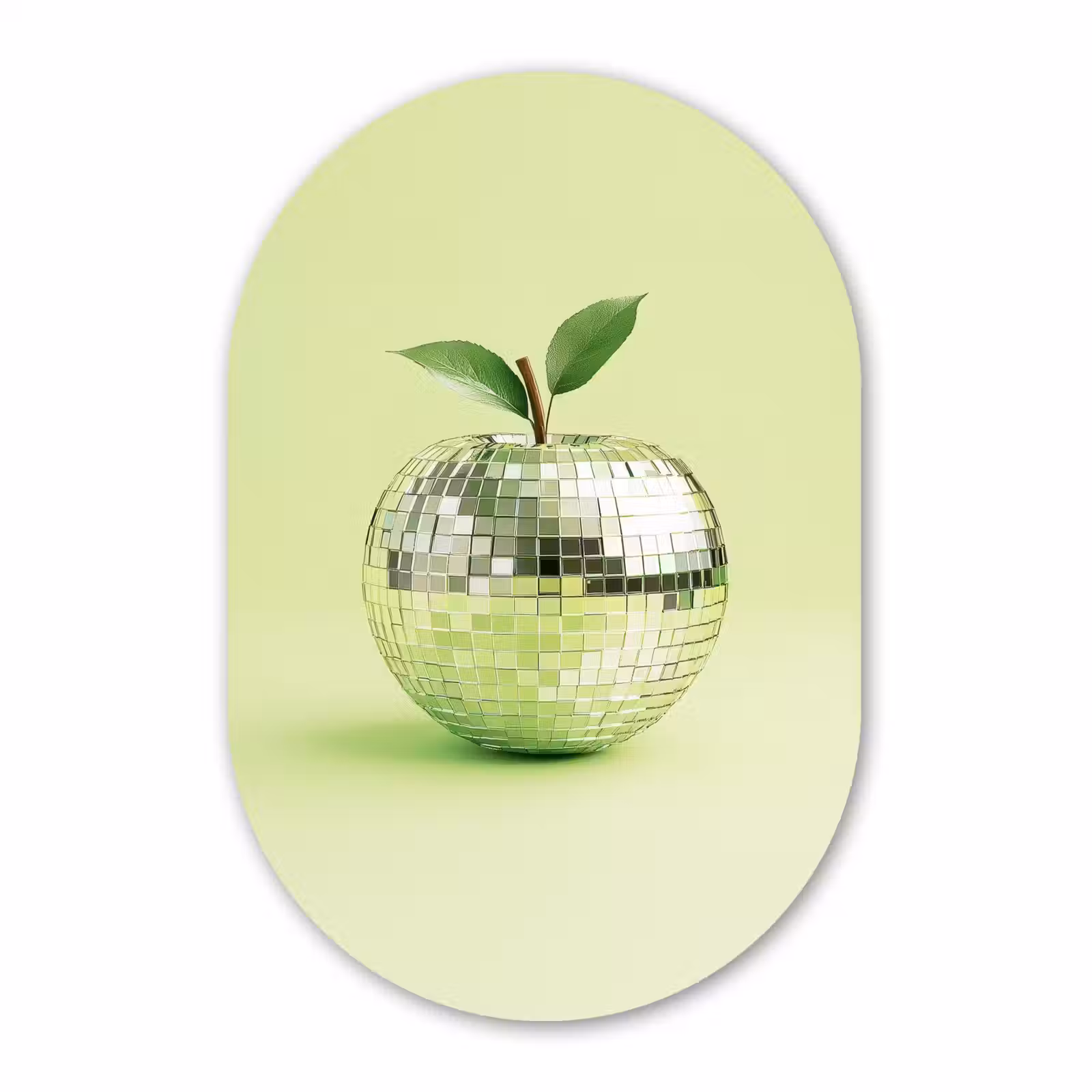 Muurovaal aluminium - Groen - Disco - Decoratie - Appel — 1