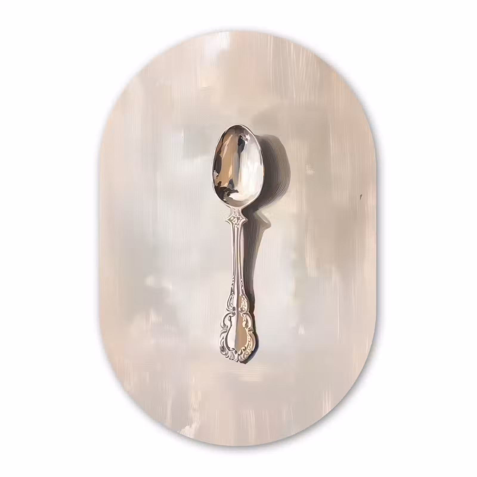 Muurovaal aluminium - Lepel - Verf - Zilver — 1