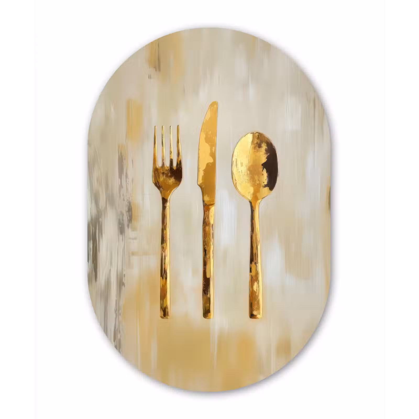 Muurovaal aluminium - Verf - Goud - Bestek — 1