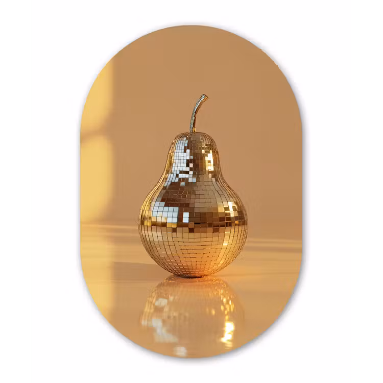 Muurovaal aluminium - Goud - Disco - Glitter - Peer — 1