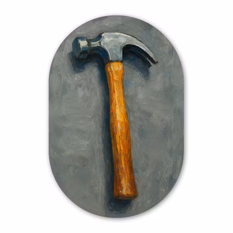 Muurovaal aluminium - Hamer - Schilderij - Gereedschap — 1