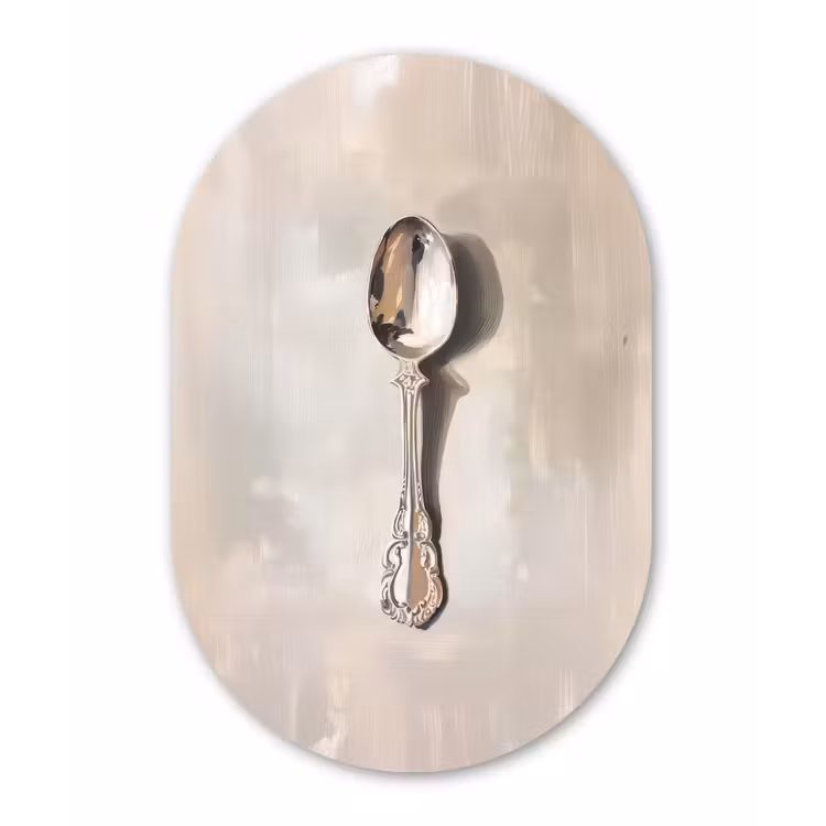 Muurovaal aluminium - Lepel - Verf - Zilver — 1