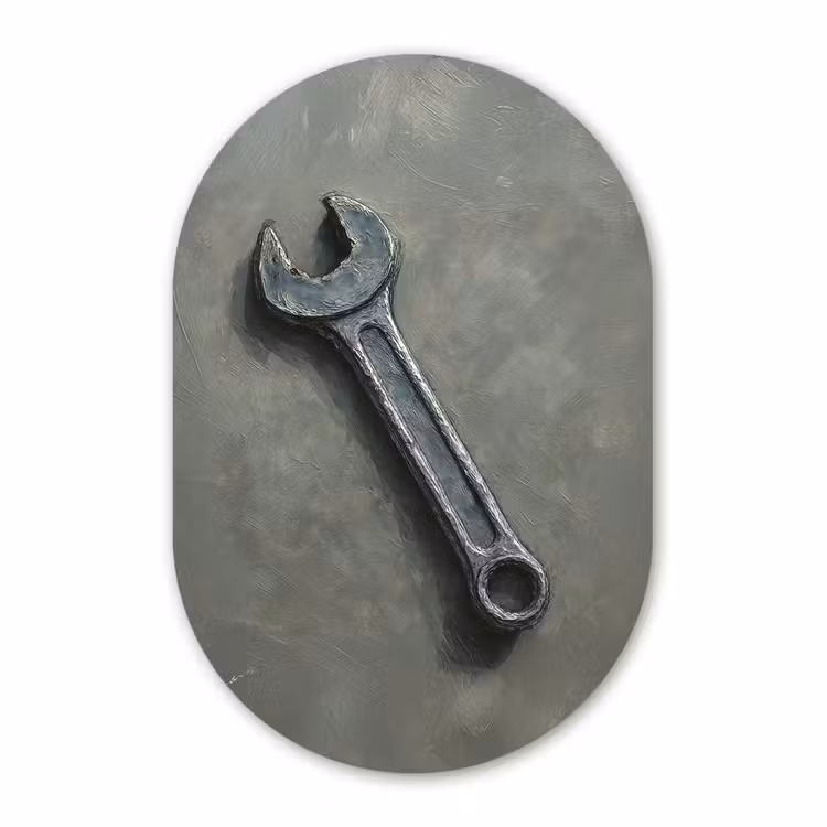 Muurovaal aluminium - Steeksleutel - Schilderij - Gereedschap - Verf — 1