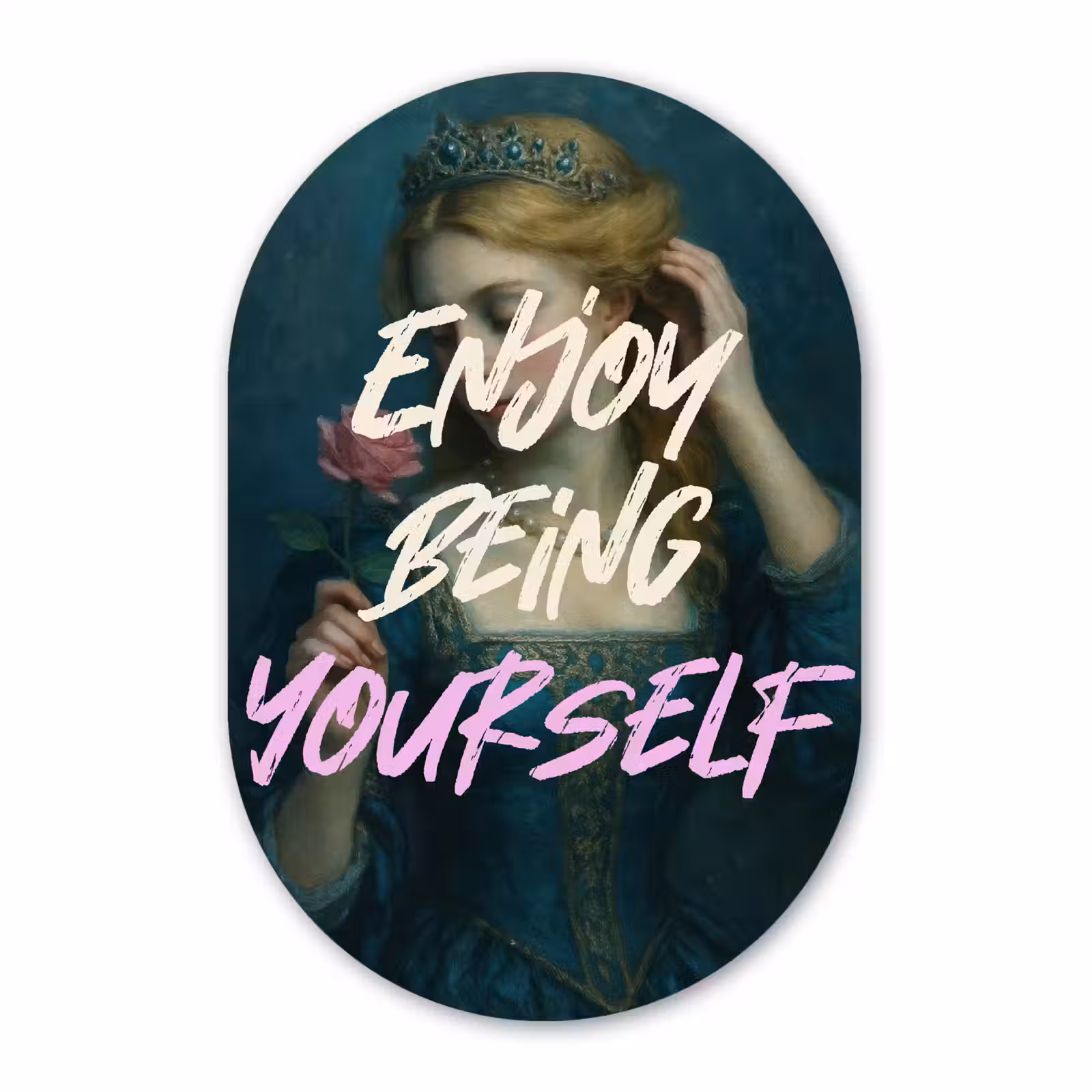 Muurovaal aluminium - Vrouw - Roos - Quote — 1