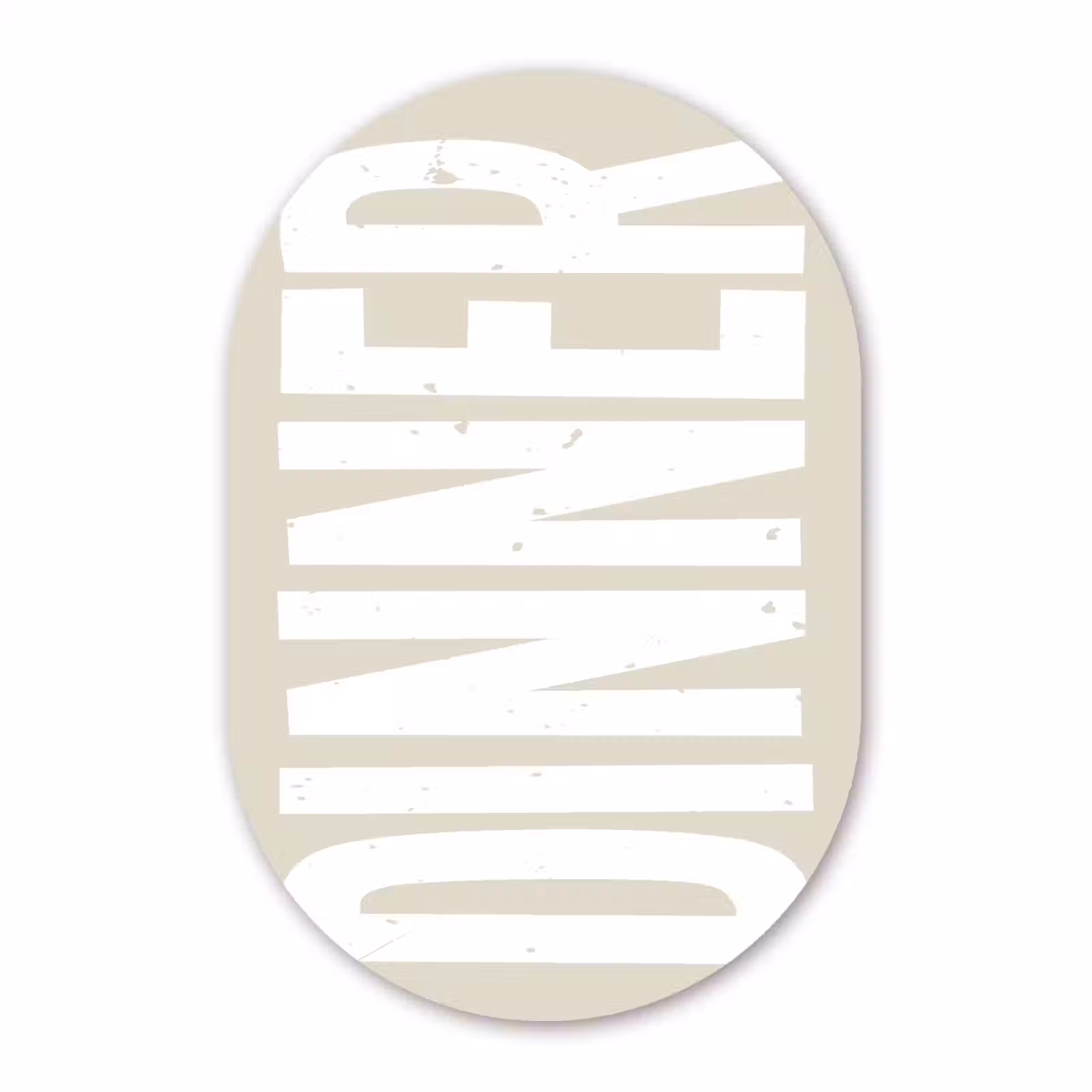Muurovaal aluminium - Vintage - Beige - Japandi - Wit — 1