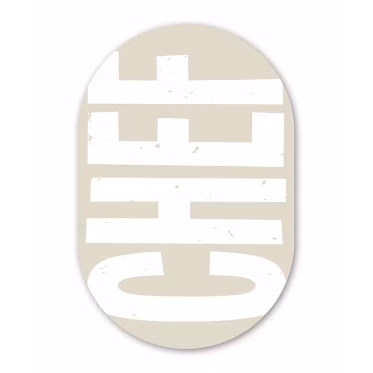 Muurovaal aluminium - Wit - Chef - Decoratie - Japandi — 1