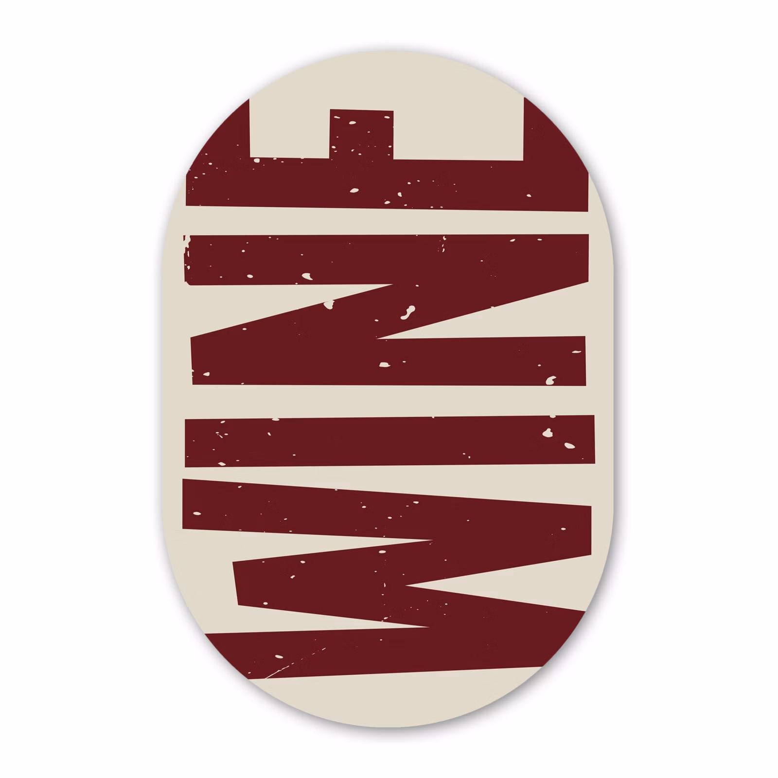 Muurovaal aluminium - Wine - Red - Decoratie - Japandi — 1