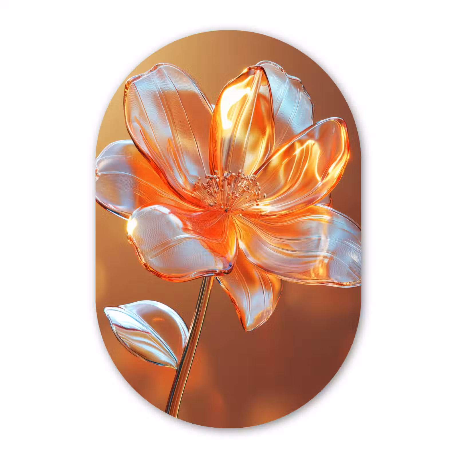Muurovaal aluminium - Glazen - Bloem - Zonlicht — 1