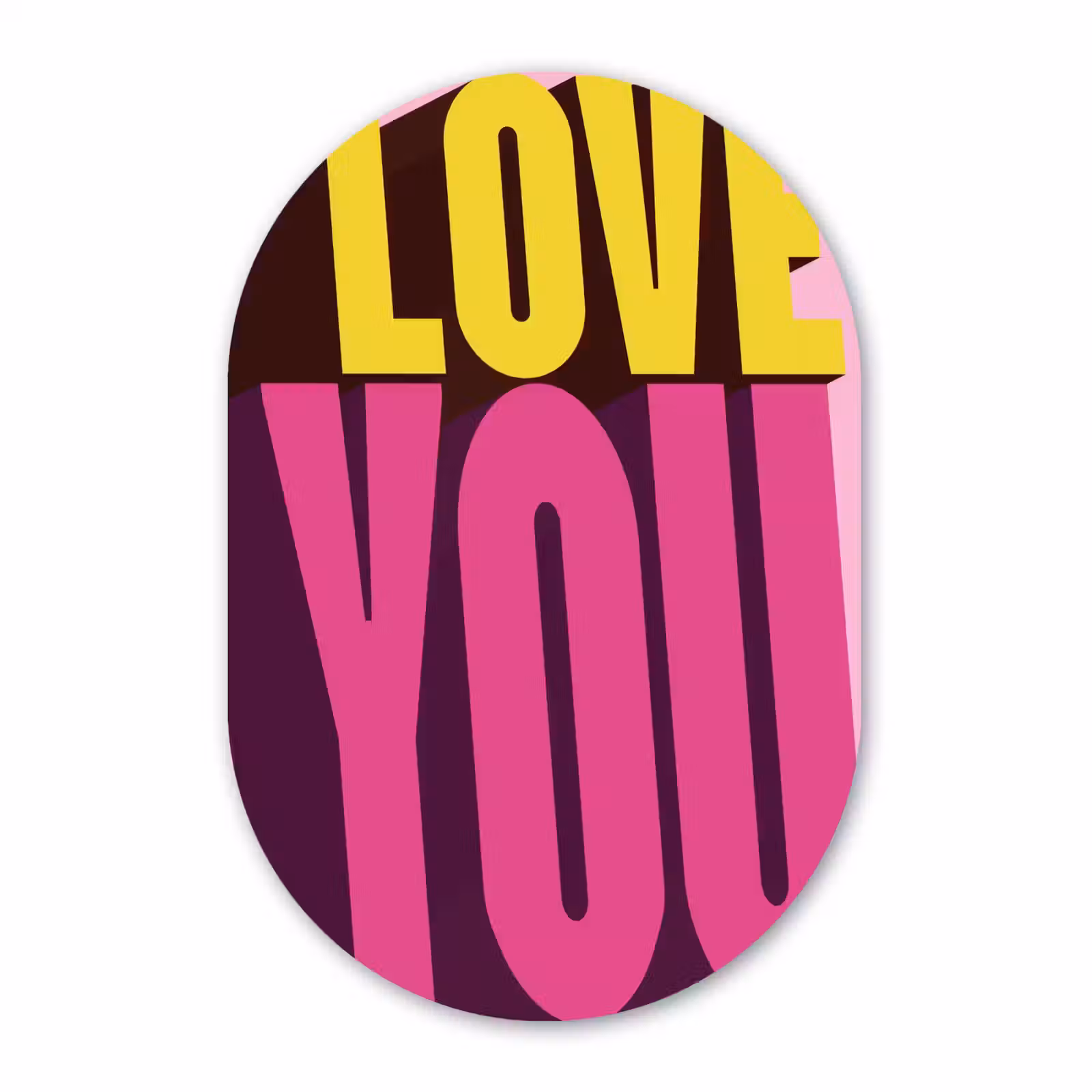 Muurovaal aluminium - Love - Tekst - Roze - Valentijn — 1