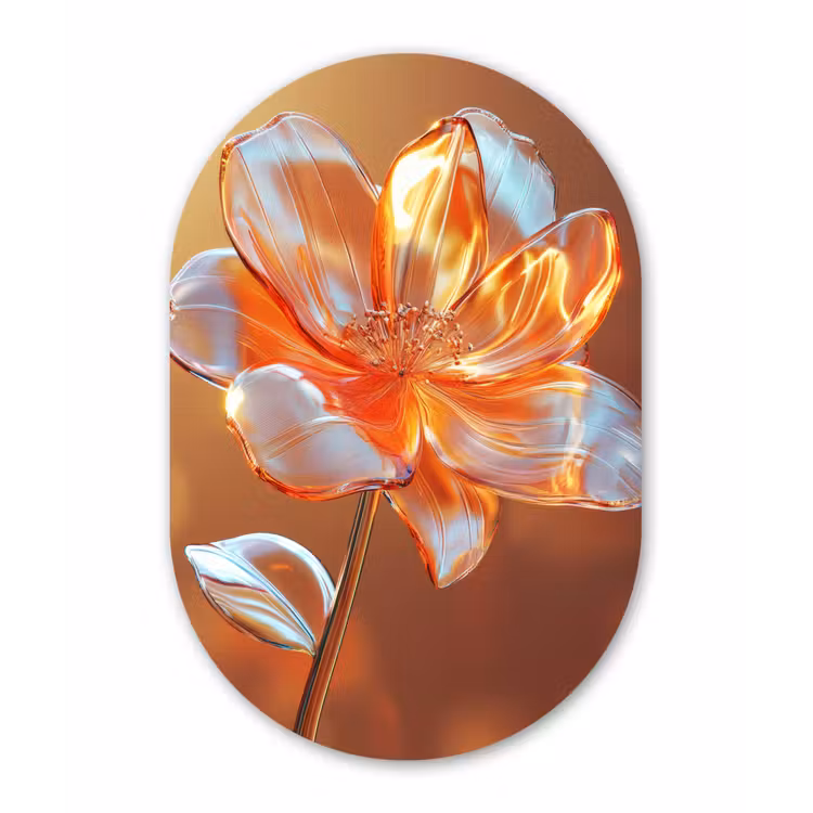 Muurovaal aluminium - Glazen - Bloem - Zonlicht — 1