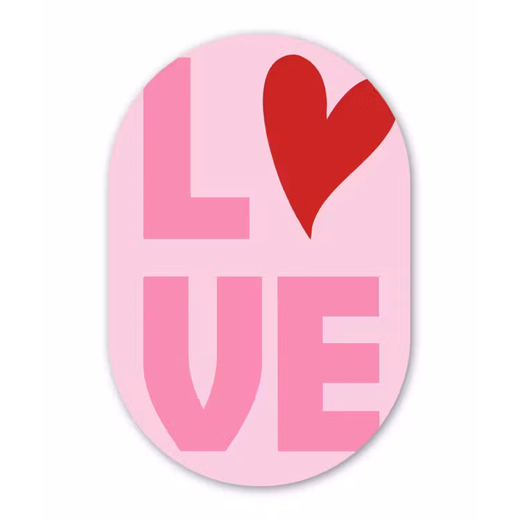 Muurovaal aluminium - Love - Roze - Hart - Valentijn — 1